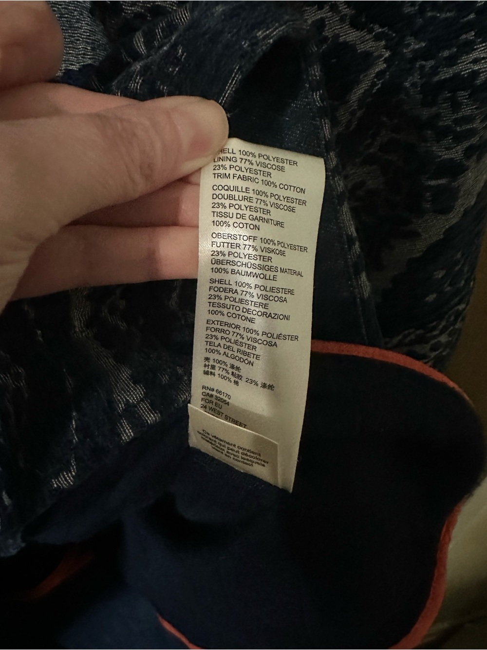 Anthropologie Blue Chenille Tapestry Patterned Long Women's Coat Parka Sz 1X - Picture 13 of 16